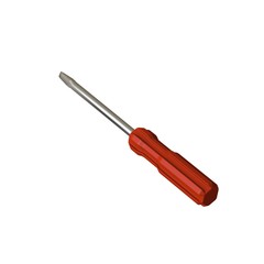 Screwdriver with a red pen on a white background, isolate. 3D rendering of excellent quality in high resolution. It can be enlarged and used as a background or texture.