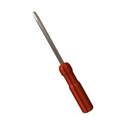 Screwdriver with a red pen on a white background, isolate. 3D rendering of excellent quality in high resolution. It can be enlarged and used as a background or texture.