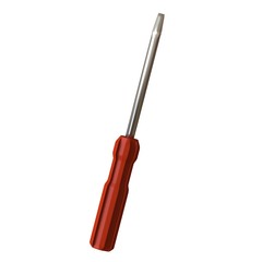 Screwdriver with a red pen on a white background, isolate. 3D rendering of excellent quality in high resolution. It can be enlarged and used as a background or texture.