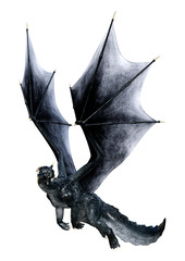 Naklejka premium 3D Rendering Fairy Tale Dragon on White