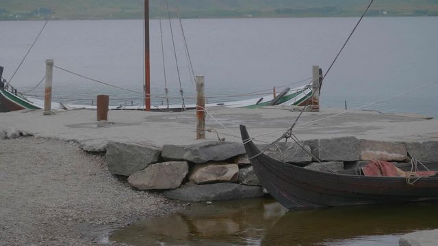 Viking ship in Harbour village
