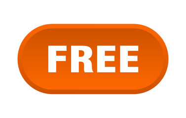 free button. free rounded orange sign. free