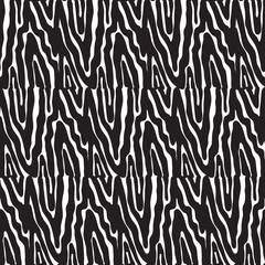 Abstract animal background in vector. Vector illustration of seamless zebra pattern. Stylized fashionable texture under animal print. Monochrome camouflage