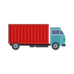 Cargo truck icon. Flat illustration of cargo truck vector icon for web design