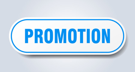 promotion sign. promotion rounded blue sticker. promotion