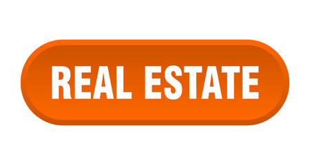 real estate button. real estate rounded orange sign. real estate