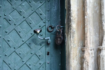 an old door lock system