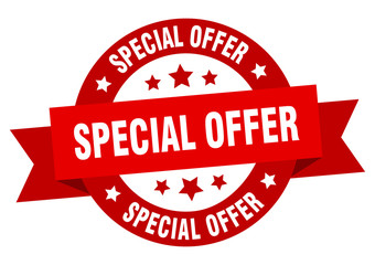 special offer ribbon. special offer round red sign. special offer