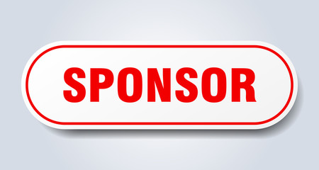 sponsor sign. sponsor rounded red sticker. sponsor