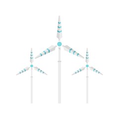 Tower wind turbine icon. Flat illustration of tower wind turbine vector icon for web design