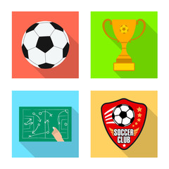 Vector design of soccer and gear sign. Collection of soccer and tournament stock symbol for web.