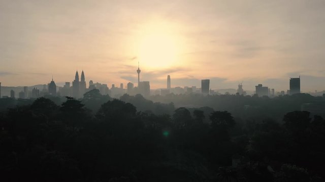kuala lumpur aerial cinematic establish