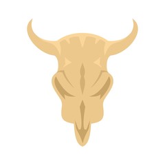 Stone age cow skull icon. Flat illustration of stone age cow skull vector icon for web design