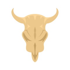 Stone age cow skull icon. Flat illustration of stone age cow skull vector icon for web design