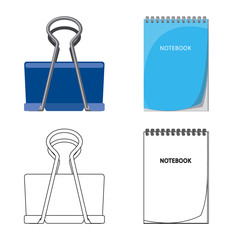 Vector illustration of office and supply icon. Collection of office and school vector icon for stock.