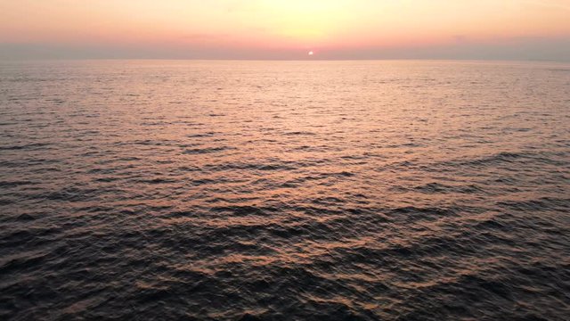 Sea sunrise water aerial drone view
