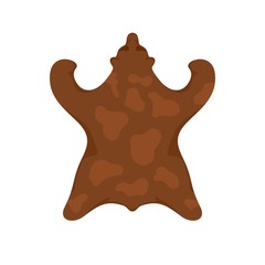 Stone age bear fur icon. Flat illustration of stone age bear fur vector icon for web design