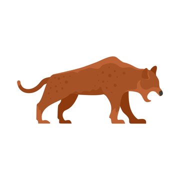 recommend clip art: Stone age jaguar icon. Flat illustration of stone age jaguar vector icon for web design