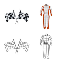 Vector design of car and rally symbol. Set of car and race stock symbol for web.