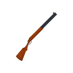 Hunting shotgun icon. Flat illustration of hunting shotgun vector icon for web design