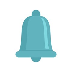 Blue ring bell icon. Flat illustration of blue ring bell vector icon for web design