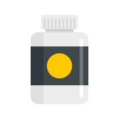 Protein powder jar icon. Flat illustration of protein powder jar vector icon for web design