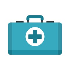First aid kit icon. Flat illustration of first aid kit vector icon for web design