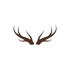 Deer antler logo vector icon illustration design 