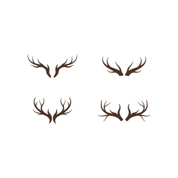 Deer antler logo vector icon illustration design 