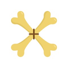Crossed magic bones icon. Flat illustration of crossed magic bones vector icon for web design