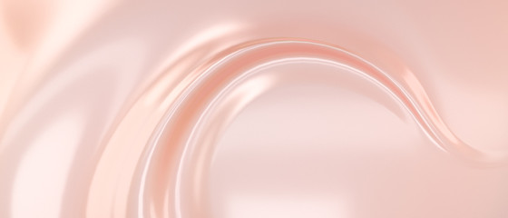 Liquid subtle pink background, cosmetic cream texture, fluid gentle surface. 3d illustration - obrazy, fototapety, plakaty