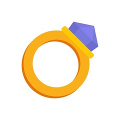 Gold magic ring icon. Flat illustration of gold magic ring vector icon for web design