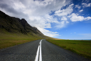 Ring road No.1 in Iceland. Summer day