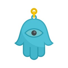 Hamsa pendant icon. Flat illustration of hamsa pendant vector icon for web design