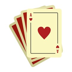 Play fortune cards icon. Flat illustration of play fortune cards vector icon for web design