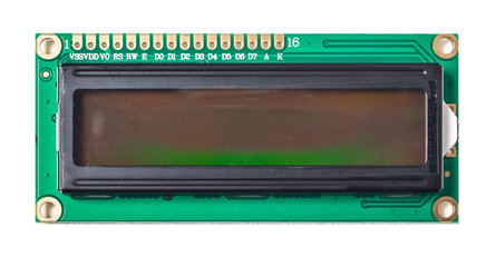Electronic embedded system component liquid crystal display LCD isolated on the white background
