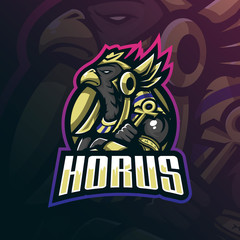 horus mascot logo design vector with modern illustration concept style for badge, emblem and tshirt printing. god horus illustration for sport team.