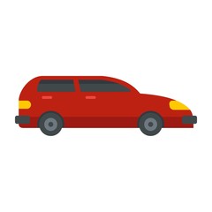Fototapeta na wymiar Red car icon. Flat illustration of red car vector icon for web design