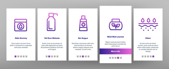 Healthy Cream Onboarding Mobile App Page Screen Vector Icons Set Thin Line. Healthcare Cream In Tube And Container Concept Linear Pictograms. Day And Night Skin Protection Contour Illustrations