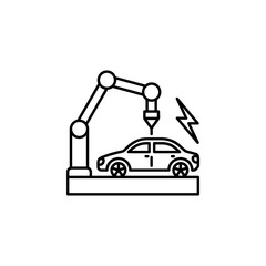 Fototapeta na wymiar Electric car production icon. Element of future business thin line icon
