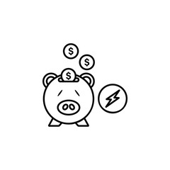 Piggy bag icon. Element of future business thin line icon