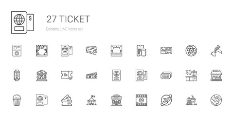 ticket icons set