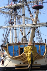 old sailing ship in the port