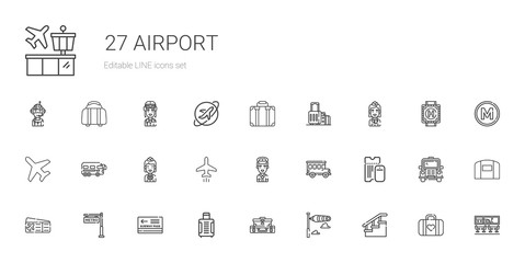 airport icons set