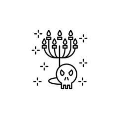 Halloween burning candles fire flame skull icon. Element of Halloween icon