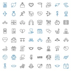 romance icons set