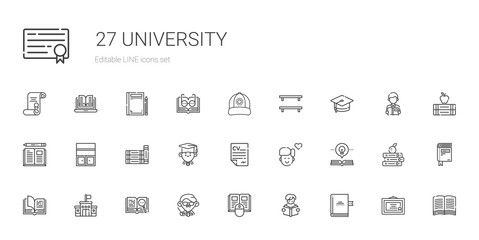 university icons set