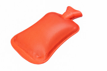 Hot water bottle or bag isolated on white background