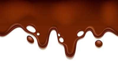 Molten chocolate drips - vector background.