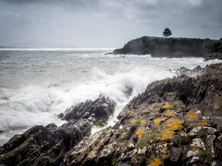 Stormy coastline at kerry ireland
